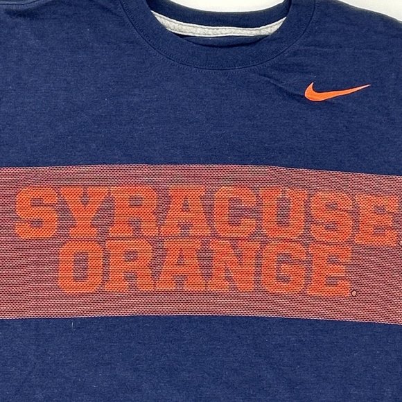 Syracuse Orange Shirt Men's L Blue Nike Regular Fit Long Sleeve Crew Neck - Picture 2 of 9